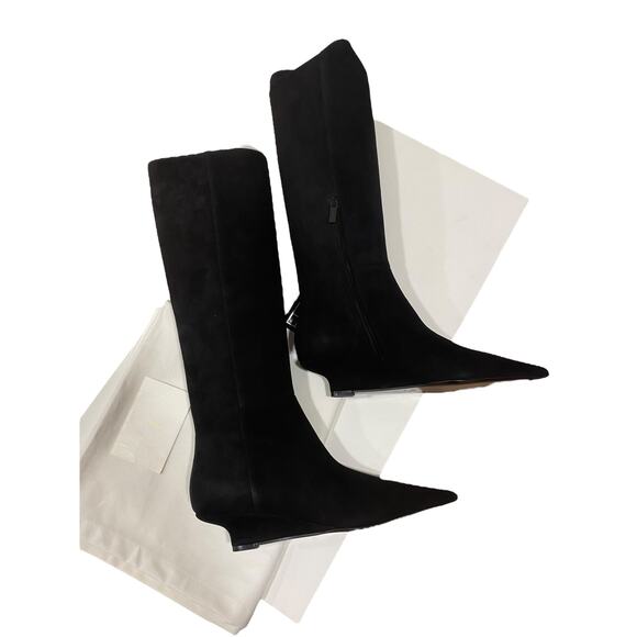 =TOTEME Suede Sharp 40 Knee High Boot Black Size 40 - Picture 3 of 6